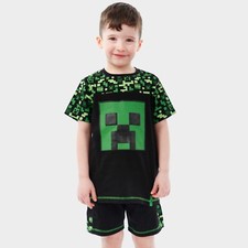 Minecraft Outfit Set For Boys | Creeper T-shirt and Shorts Set | Gaming Clothes
