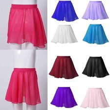 Kids Girls Dress Chiffon Skirt Lyrical Underskirt Rumba Skirts Wrap Dancewear