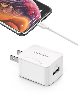 iPhone Charger Wall Plug MFi Apple Lightning to USB Cable Charging Cord Adapter