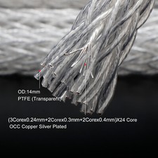 2M Silver Plated OCC 24Core Bulk Speaker Cables Amplifiers Loudspeaker Wire Diy 