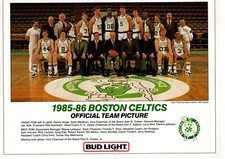 VINTAGE ORIGINAL 1985 1986 BOSTON CELTICS 8.5X11 TEAM PHOTO BIRD PARISH WALTON