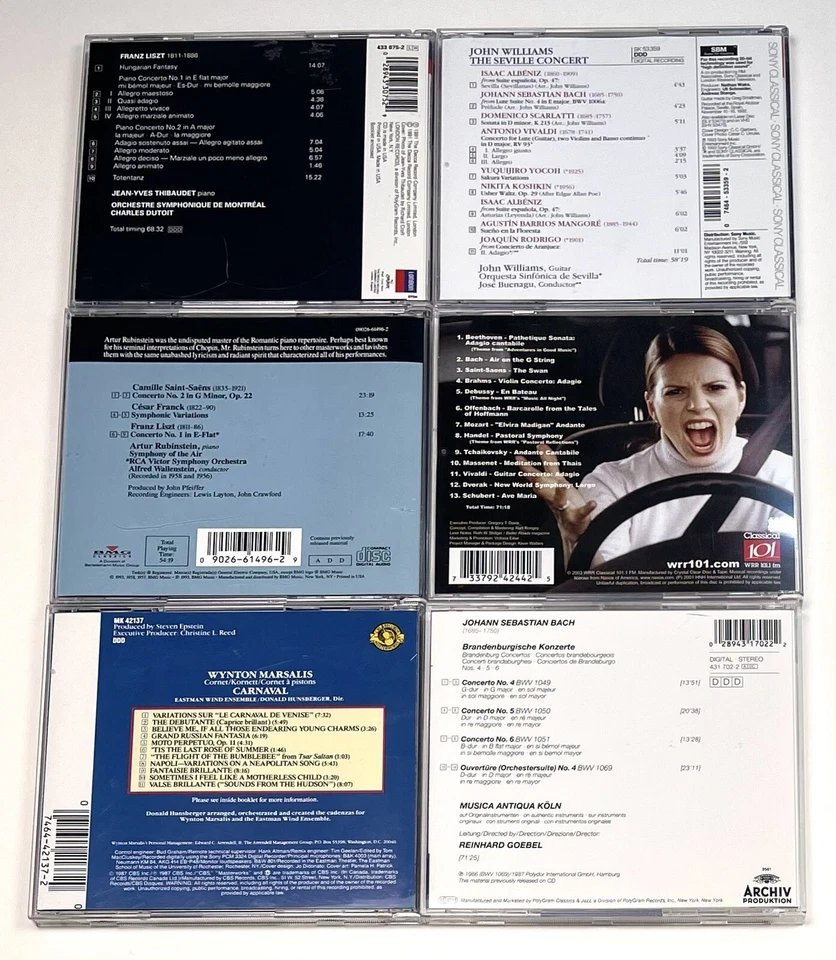 Lot 13 Classical Music CDs John Williams Rubinstein Bach Vivaldi Dvorak Handel Foto 3 de 4
