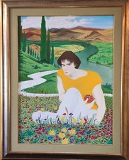 Quadro ad olio su tela. Libera interpretazione di un disegno di Milo Manara 