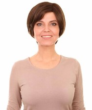 June - Straight Kanekalon Synthetic Fiber Full Wig, 2.75 - 6.5 in, Medium Brown