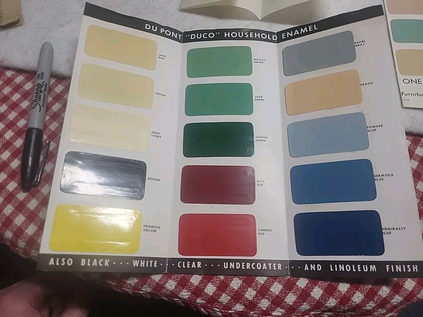 Vtg 1950 Dupont Duco Color Houshold Enamel Samples Guide Valpo Indiana