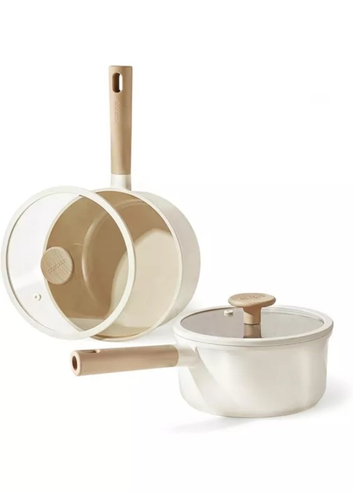 CAROTE 2QT+4QT Ceramic Saucepan Set with Lid, Nonstick 2Qt+4Qt