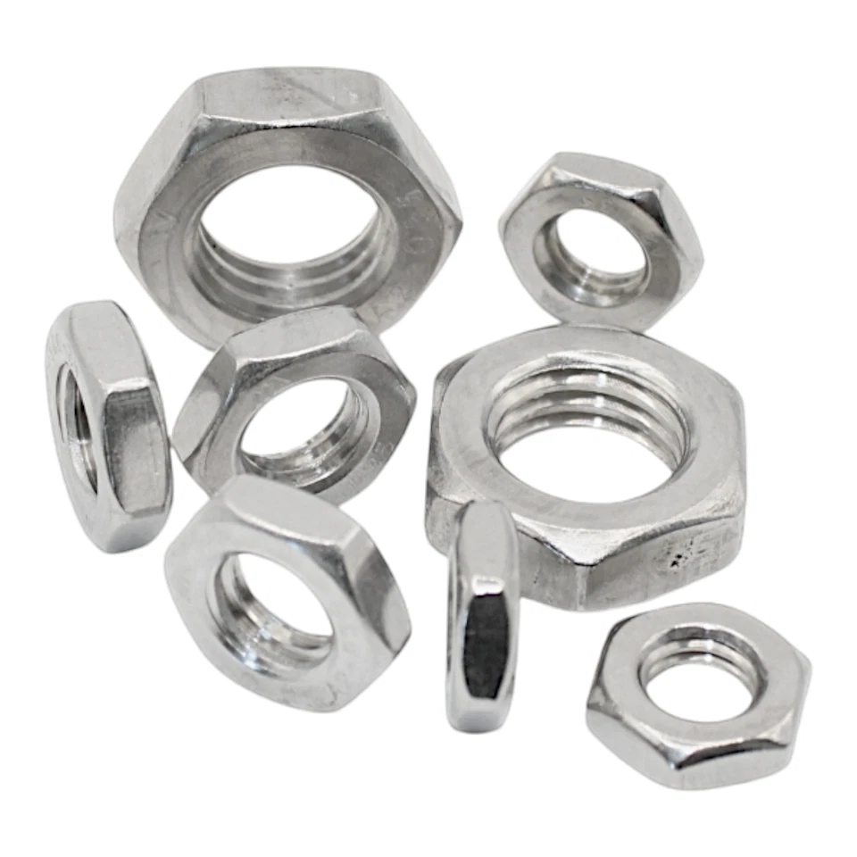 Sechskantmutter niedrig flach FEINGEWINDE M8 M10 M12 - M36 Edelstahl V2A DIN 439 - Bild 3 von 4