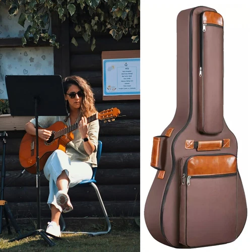 Hard Case for Acoustic Guitar Bag 4 Pockets Resistent Oxford Cloth Waterproof - Picture 5 of 11