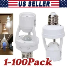 Infrared PIR Motion Sensor E27 LED Light Lamp Bulb Holder Socket Switch 110/220V