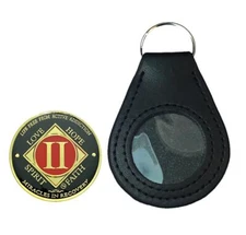 NA 2 Year Recovery Medallion, Gold, Red Colors, Recovery Narcotics Anonymous Me