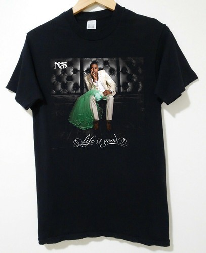 Nas Life Is Good Unisex Black Reprint T 