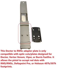 Vortex Venom to Holosun K Footprint Adaptor Mount Plate, Convert Doctor to RMSc