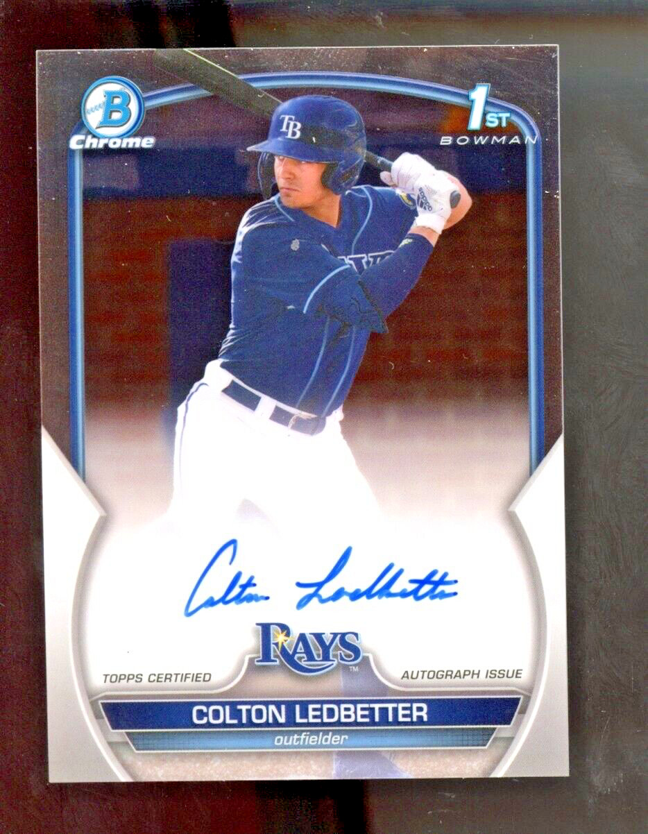 Colton Ledbetter 2023 Bowman Chrome Draft 1st Prospect Auto #CDA-CL Devil Rays