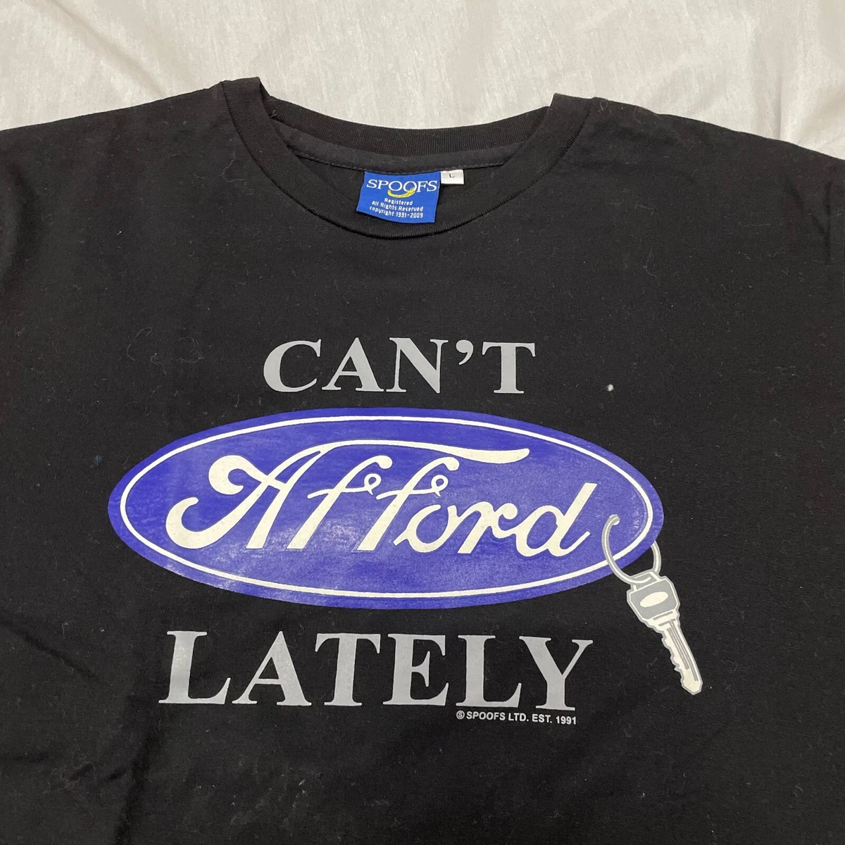 Vintage Style Funny Comedy T Shirt Ford Truck Car Can t Afford Mens Large