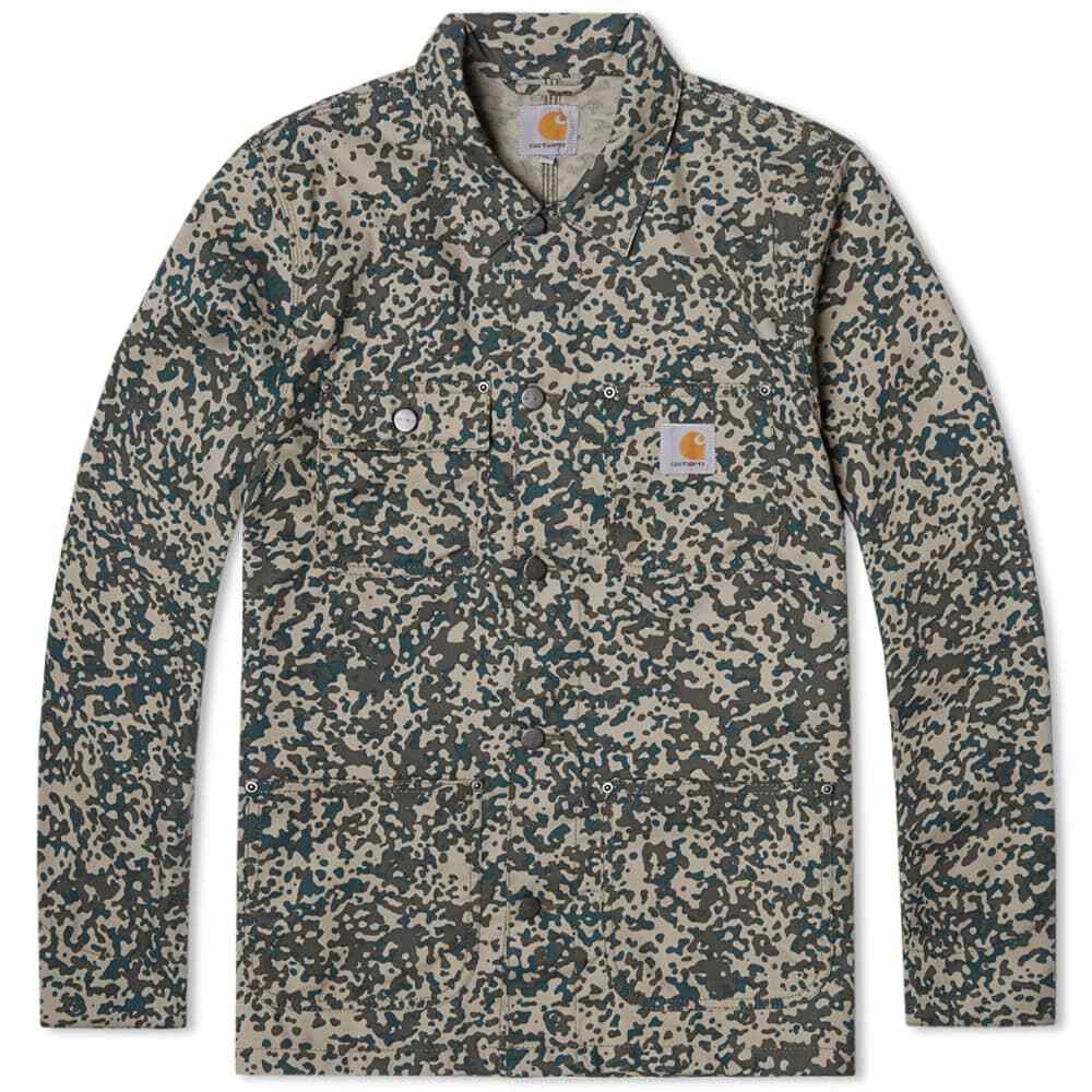 ALTRA CARHARTT WIP MICHIGAN CAPPOTTO TILLMAN TELA MIMETICO MACCHIA FOGLIA RIGIDO L