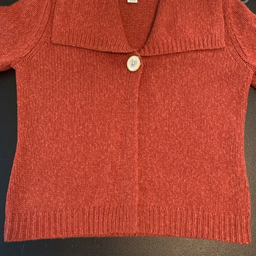 Cambridge Dry Goods Wool Blend Shawl Collar Cardigan Rust Orange Size M - Picture 11 of 11