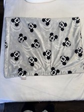 Disney Baby Mickey Mouse Pale Gray Grey Baby Blanket White Sherpa 40" X 30" Good