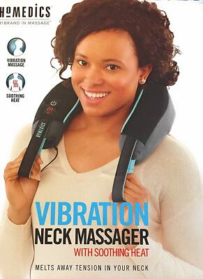HoMedics Vibration Neck Massager W Heat 2-Speed Portable Soft Foam Dual  Power | eBay