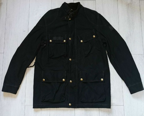 Belstaff Trialmaster 2012 IT54 UK44 US44 Wax Cotton Black Mens Biker Jacket