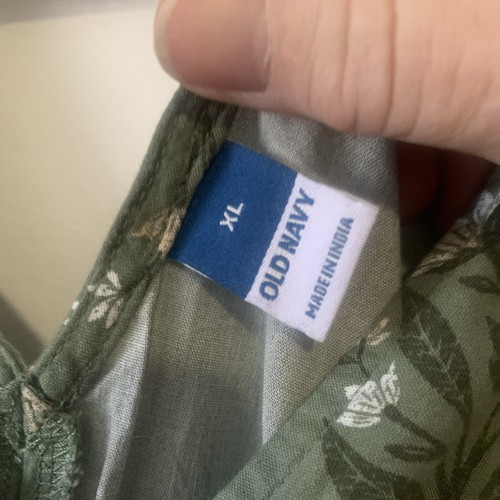 Neu mit Etikett Old Navy Kleid mit geraffter Taille grün Blockdruck Größe XL hat Taschen!  - Bild 10 von 12
