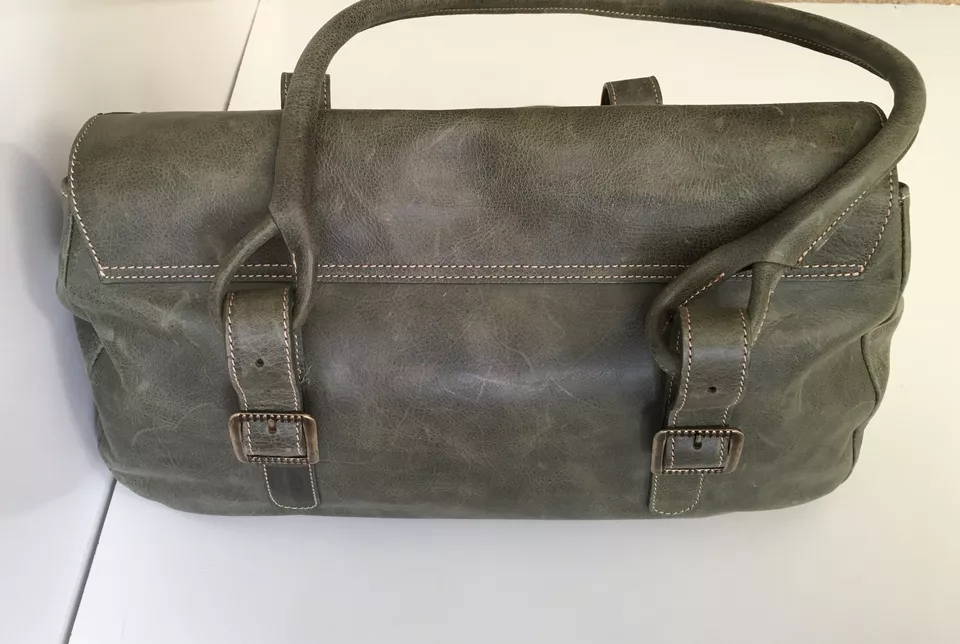 Bolso de Mano Petusco Verde Oscuro Cuero Genuino Bolso Cartera Logo Caballo Español Nuevo con Etiquetas Foto 3 de 4