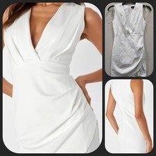 LULUS Cocktail Hour Ivory Wrap Mini Dress V neck**Lovely**Size SMALL**NWOT*
