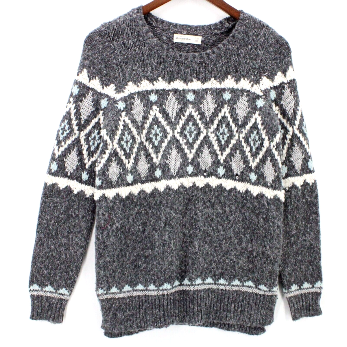 Abercrombie & Fitch Knit Sweater Kids Gray Pullover Long Sleeve