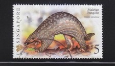 PANGOLIN MALAISIEN SINGAPOUR 2007 5,00 $ 1ÈRE RÉIMPRESSION (2007B) 1 TIMBRE E...