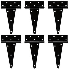 8 Inch T-Strap Heavy Duty Shed Door Hinges Gate Strap Hinges Black Tee Hinge ...