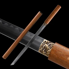 Razor Sharp Japanese Samurai Katana Rosewood Wakizashi Shirasaya Sword T10 Steel