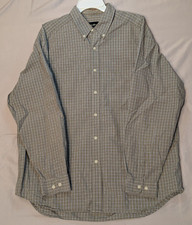 Eddie Bauer Men's Classic Fit Dress Shirt Large Plaid Wrinkle Free Long Sleeve