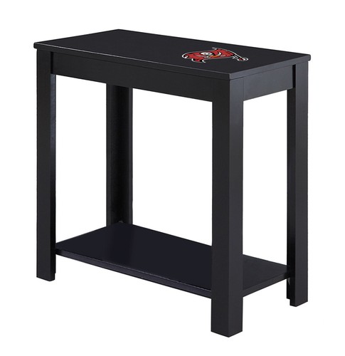 End Table Night Stand Black Wood NFL Team Decal Man Cave on Top or Bottom Shelf - Picture 31 of 120