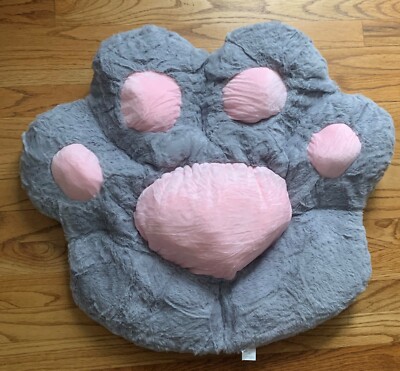 Plush gray/pink Cat Paw shape gaming chair Cushion/ pillow 26