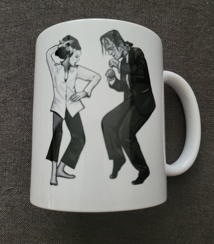 Frankenstein & "Bride Of" - Pulp Fiction Dancing Coffee Mug!