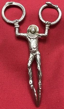 "HARLEQUIN" Sterling Silver 4.25" SUGAR TONGS Juggler Snakes GR Hallmark