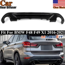 MagicKit Gloss Black Rear Lower Bumper Diffuser Lip For 2016-2021 BMW F48 F49 X1