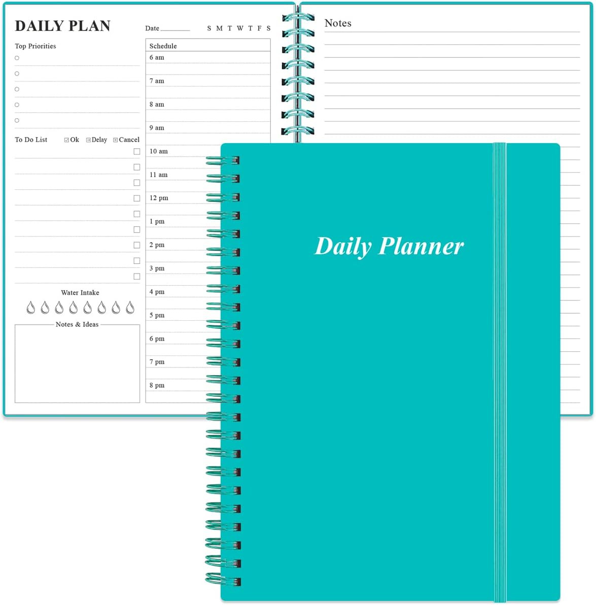 Planificador Diario Sin Fecha Cuaderno A5 Con Lista Tareas Pendientes Horarios