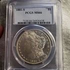 1881-S Morgan Silver Dollar $1 - PCGS MS66