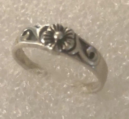 Vintage .925 Sterling Silver Adjustable Toe Ring Boho Beach Jewelry (F)