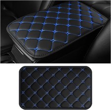 Padded Pu Leather Center Console Cover Blackblue 12.6 X 7.5 Inch Armrest Pad