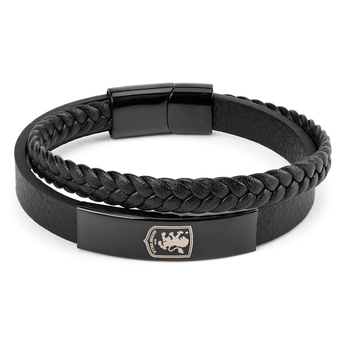 Aston Villa FC Leather Steel Bracelet with Gift Box, Jewellery, Sports, Gift - Image 2