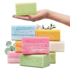 Australian Botanical Soap Variety Pack, 6.6 oz Bars   Goat Milk, Eucalyptus, ...