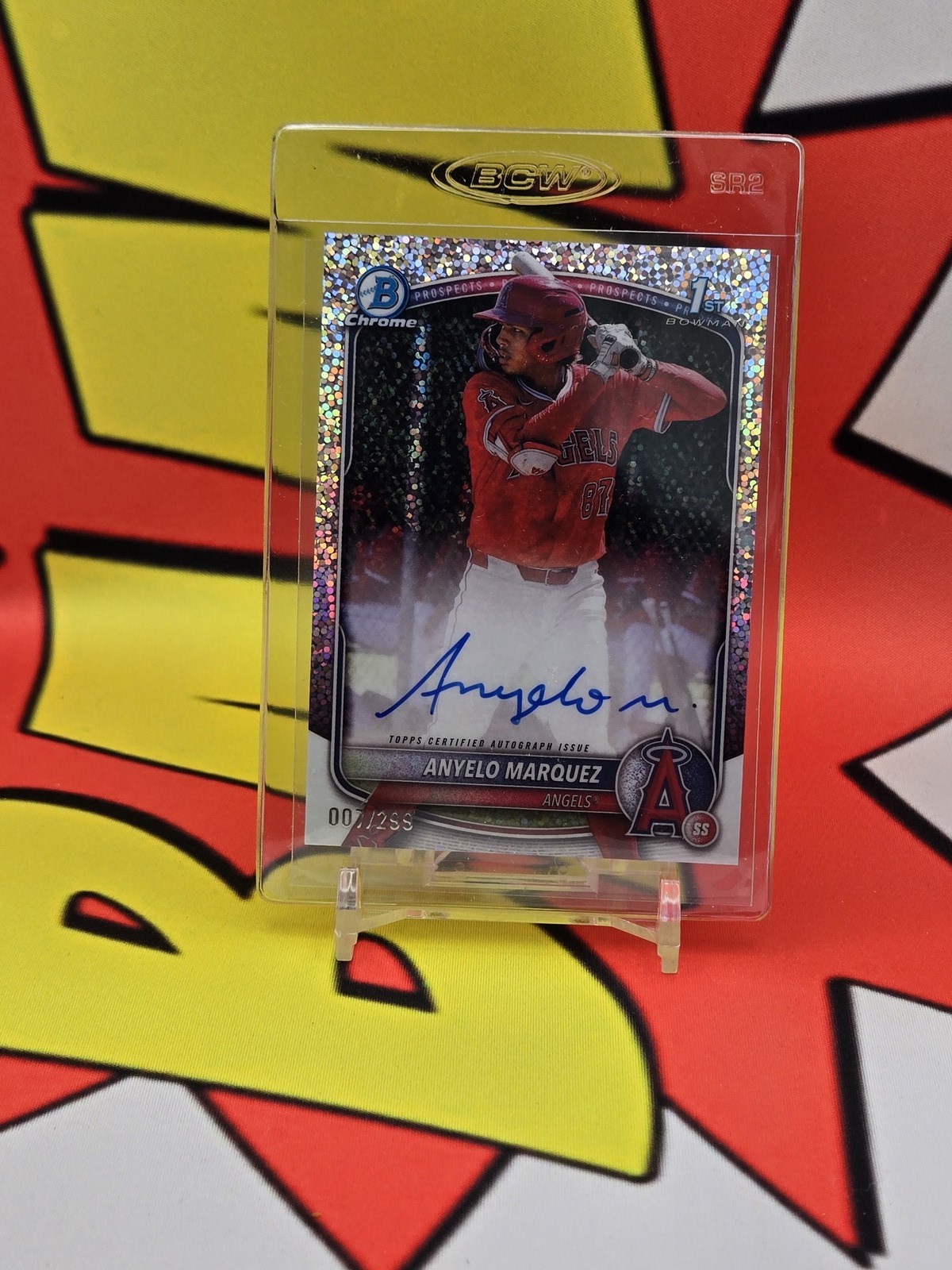 2025 Bowman Chrome #CPA-AM Anyelo Marquez Prospect Autographs Speckle #/299