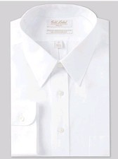 Roundtree  Yorke Gold Label Shirt Mens 19 Tall White Non-Iron Cotton Dress NWT