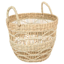 Better Homes Gardens Natural Handwoven Seagrass Basket Storage Bin New