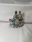 Vintage 1930s Seiei Japan Porcelain Couple Cigarette Holder Ashtray Set Complete — photo 2