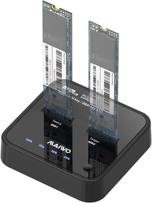 MAIWO M.2 NVMe SSD Cloner, USB3.1 GEN2 to PCIE Adapter, Black 