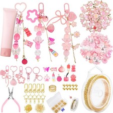 249 Pcs Keychain Making Kit Includes 15 Keychain Clips, 16.4 Feet Chains, 1...