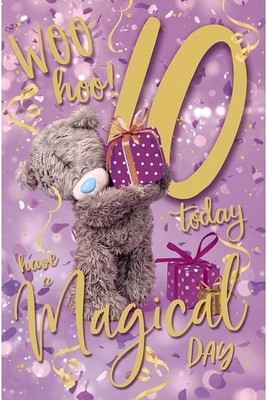 Geburtstagskarte Me To You Tatty Teddy Alter 10, Woo Hoo! 5 x 8 Zoll, mehrfarbig 