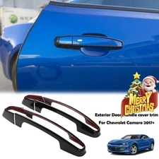 For Chevrolet Camaro 2017+ Black Side Exterior Door Handle Covers Trim Decor 4pc